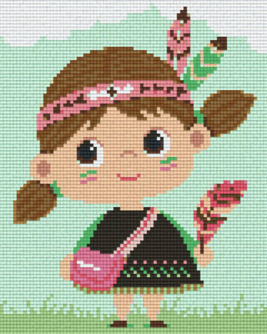 Little Indian Girl Four [4] Baseplatge PixelHobby Mini-mosaic Art Kit